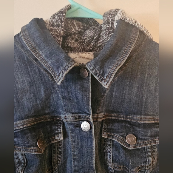 Jean and Knit Fabric Jacket - Picture 6 of 6